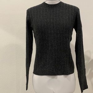 Ralph Lauren Wool/ Cashmere Dark Gray Cable Knit Sweater sz S
